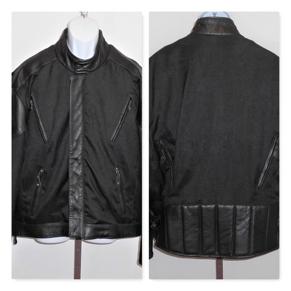 SALE! Barneys Vtg Nylon & Leather Moto Riding Jacket 46